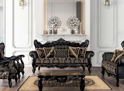 Sofa Set 3+3+1+1 Seater Coffee table Living room Luxury Black Sofa set new